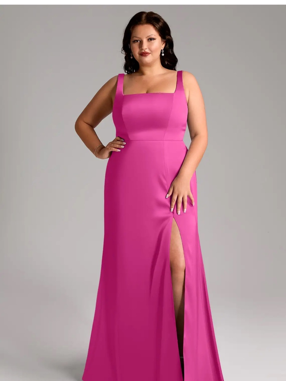 AZAZIE SATIN Fuchsia Bridesmaid/Wedding/Prom Dress - Frostine